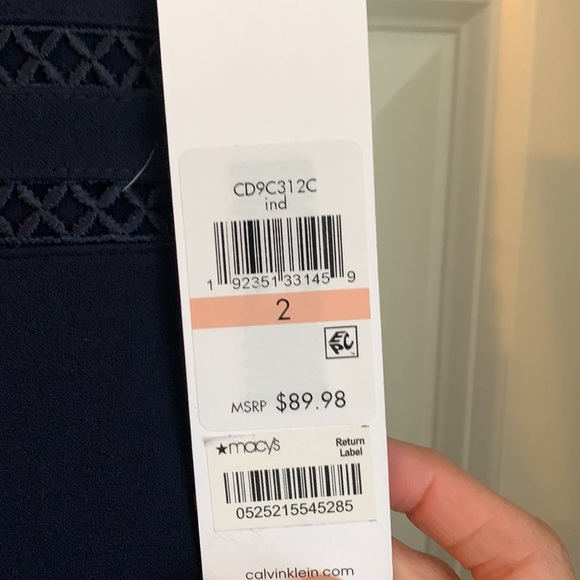Calvin Klein A-line dress, navy, size 2 - Picture 2 of 9